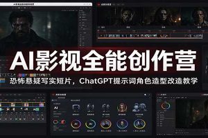 AI影视全能创作营:恐怖悬疑写实短片,ChatGPT提示词角色造型改造教学