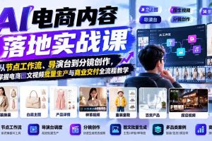 （21136期）AI电商内容落地实战课：从节点工作流、导演台到分镜创作，掌握电商图文视频批量生产与商业交付全流程教学