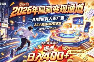 2026年别死磕自媒体,隐藏变现通道,AI模拟真人自动跑广告,小白即可操作,日入400+,矩阵月入可达到30w+【揭秘】