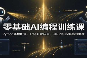 零基础AI编程训练课:Python环境配置,Trae开发应用,ClaudeCode高效编程