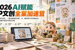 2026AI赋能ip文创全案加速营，AI赋能IP创作，一套流程搞定形象、VI、素材库与文创商业化，搭建整套IP视觉与商业方案