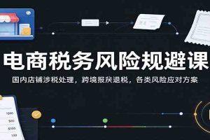 电商税务风险规避课：国内店铺涉税处理，跨境报关退税，各类风险应对方案