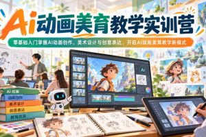 Ai动画美育教学实训营,零基础入门掌握AI动画创作、美术设计与创意表达,开启AI赋能美育教学新模式