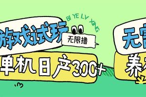小游戏试玩看广告，无需养机技术，测试单机3小时100+