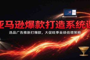 亚马逊爆款打造系统课：选品广告推新打爆款，大促旺季业绩倍增策略