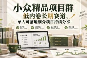 小众精品项目群｜低内卷长期赛道，单人可落地细分项目持续分享