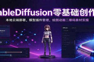 StableDiffusion零基础创作营：本地云端部署，模型插件管理，绘图动画二维码素材实操